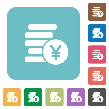 Düz yen simgeler paralar