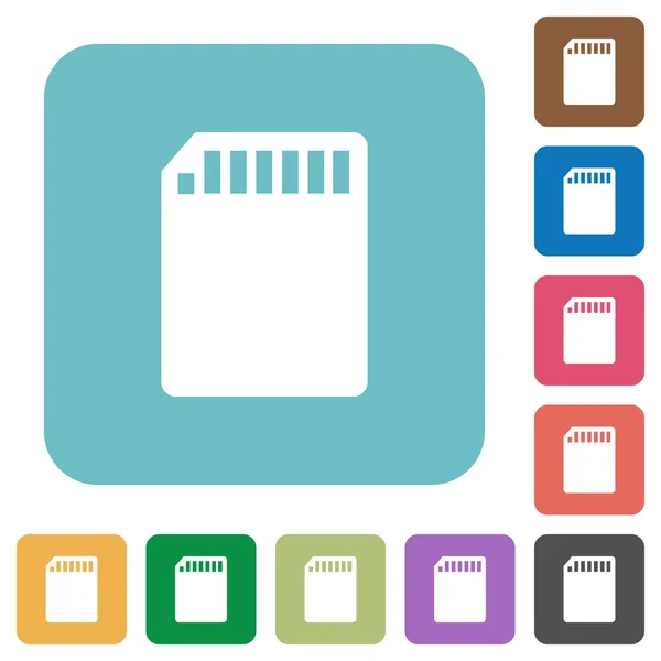 Ícones de cartão de memória SD plana — Vetor de Stock