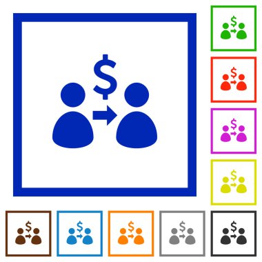 Doları düz simgeler çerçeveli göndermek