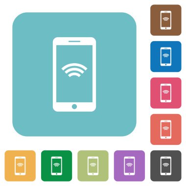 Kablosuz simgesi simgeleri ile düz cep telefonu