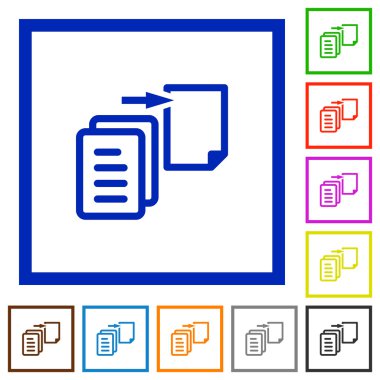 Dosya düz simgeler çerçeveli taşımak