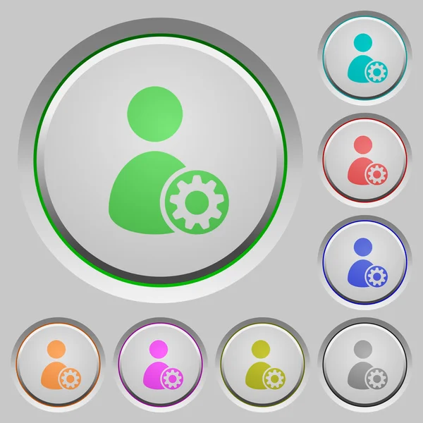 Paramètres du compte utilisateur boutons poussoirs — Image vectorielle