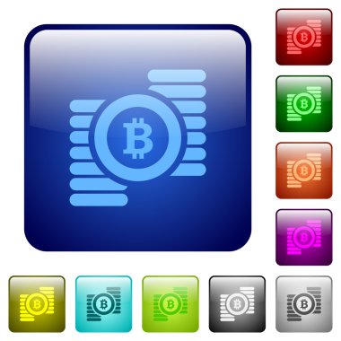 Bitcoins kare düğmeleri renk
