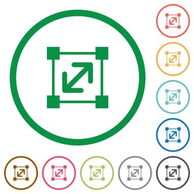 Yeniden boyutlandırma öğe özetlenen düz simgeler