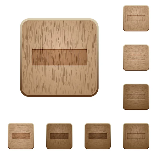 Boutons en bois signe moins — Image vectorielle