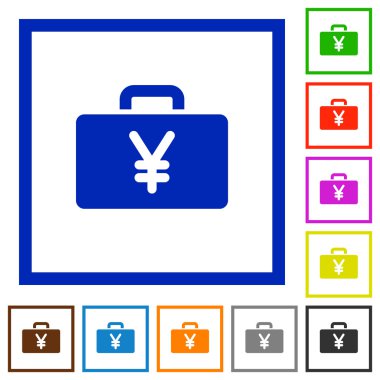 Yen çerçeveli düz simgeler çanta