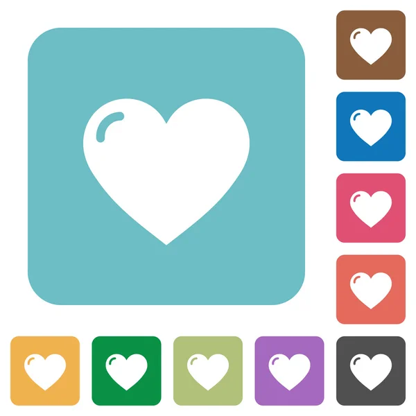 Flat heart shape icons — Stock Vector