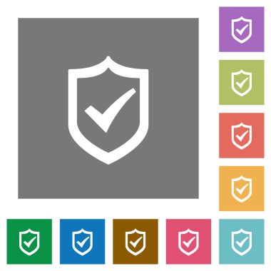 Aktif kalkan kare düz simgeler