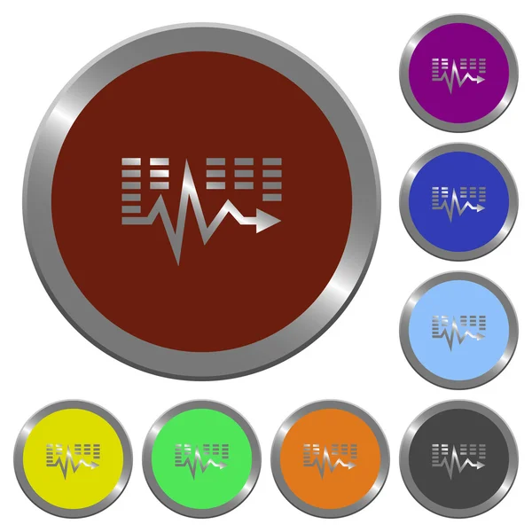 Boutons d'ondes de musique couleur — Image vectorielle