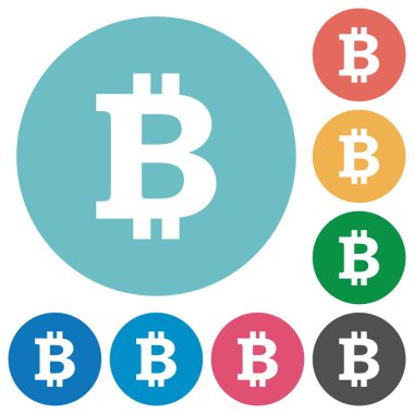 Düz bitcoin işareti simgeleri