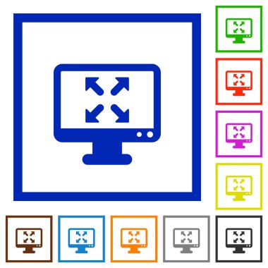 Tam ekran görünümü düz simgeler çerçeveli