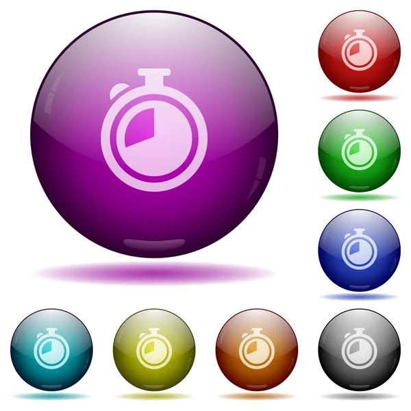 Temporizador botones esfera de vidrio — Vector de stock