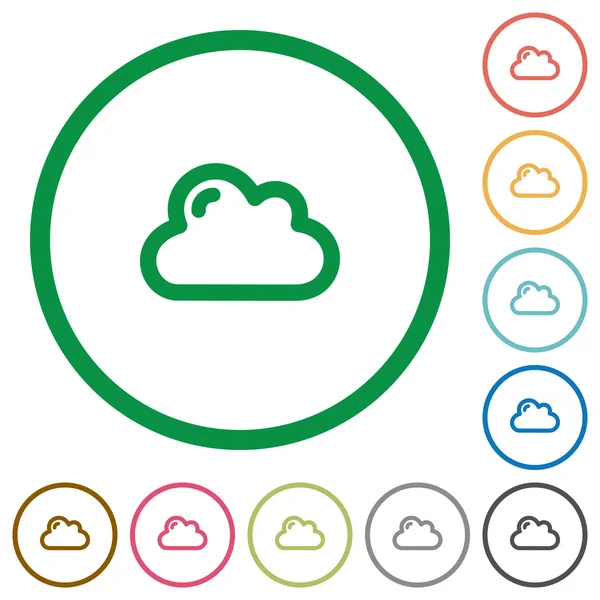 Cloud outlined flat icons — Stock Vector