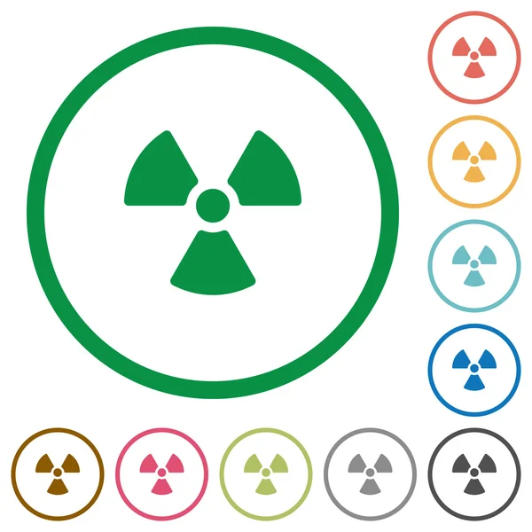 Radyasyon düz simgeler özetlenen — Stok Vektör