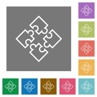 Kontur bulmaca kare düz simgeler