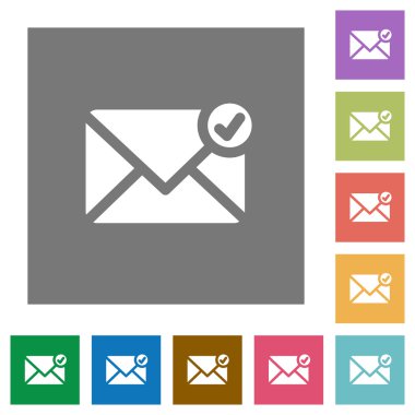 Kare gönderilmiş postalar düz simgeler