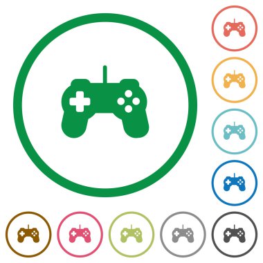 Oyun kumandası düz simgeler özetlenen