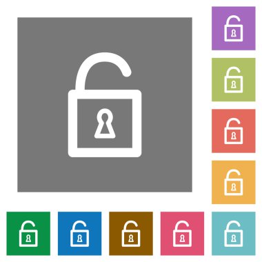 Kilidi asma kilit kare düz simgeler