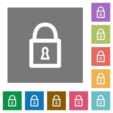 Bir kilit kare düz simgeler