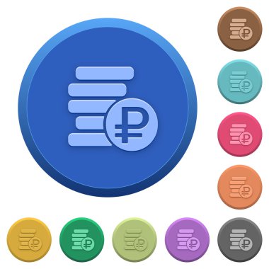 Kabarık Rublesi düğmeleri paralar