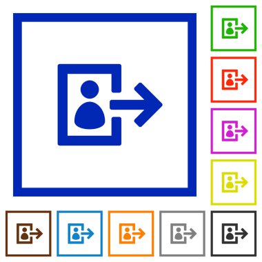 Kullanıcı oturum kapatma düz simgeler çerçeveli