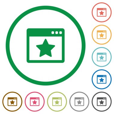 Düz simgeler favori uygulama özetlenen