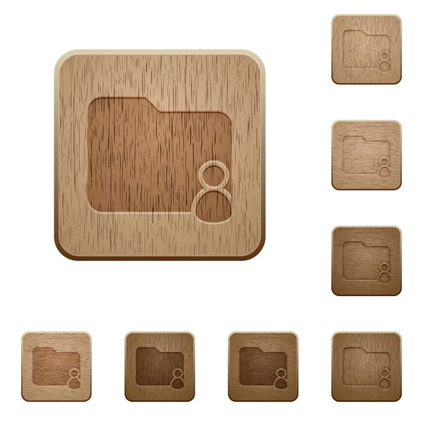 Carpeta propietario botones de madera — Vector de stock
