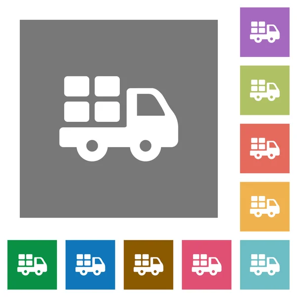 Transporte iconos planos cuadrados — Vector de stock