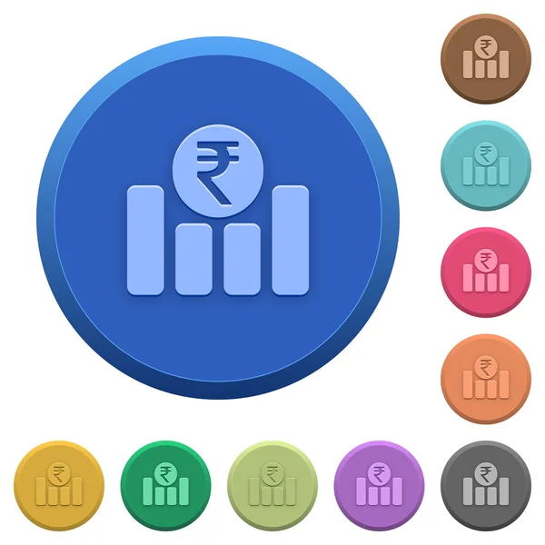 Kabarık Hindistan Rupisi grafik düğmeleri — Stok Vektör