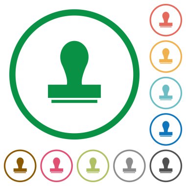 Damga düz simgeler özetlenen