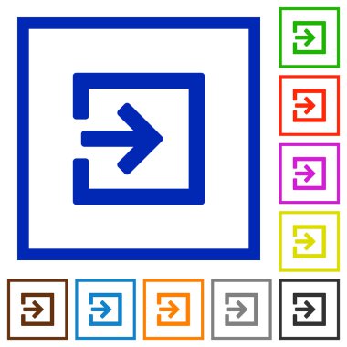 Çerçeveli düz simgeleri ithalat