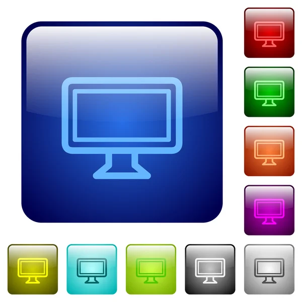 Monitor de color botones cuadrados — Archivo Imágenes Vectoriales