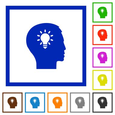 Fikir düz simgeler çerçeveli