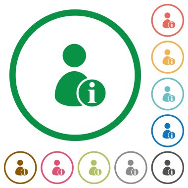 Kullanıcı hesabı bilgilerini düz simgeler özetlenen