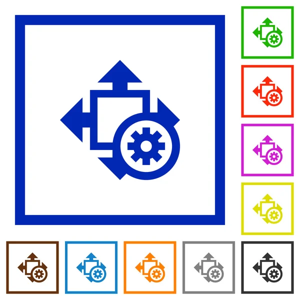 Størrelsesindstillinger indrammet flade ikoner – Stock-vektor