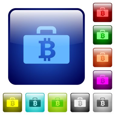 Bitcoin çanta kare düğmeleri renk