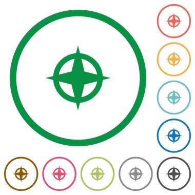 Harita yön düz simgeler özetlenen