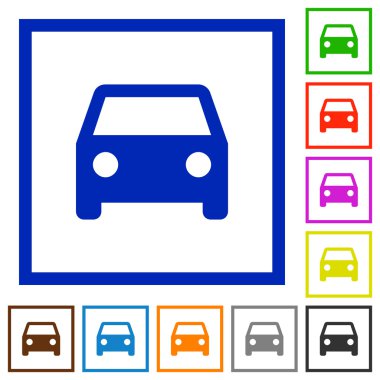 Araba düz simgeler çerçeveli