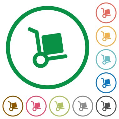 Parsel teslim düz simgeler özetlenen