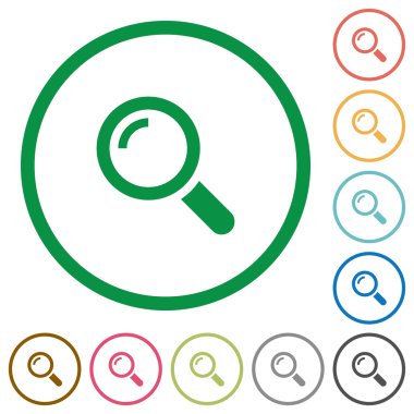 Büyüteç'i düz simgeler özetlenen