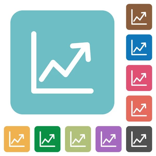 Ícones de gráfico de linha plana — Vetor de Stock