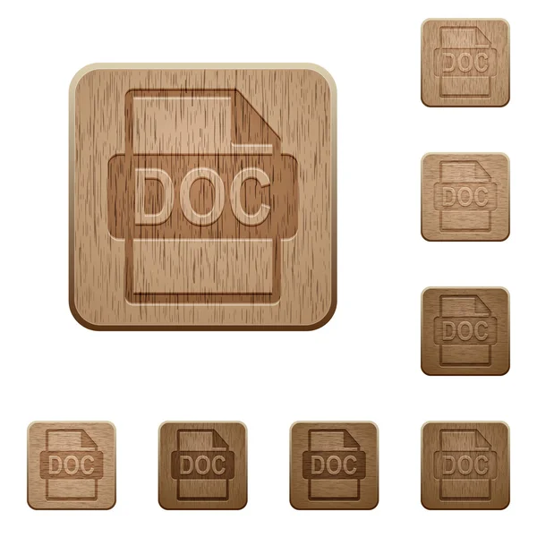 Format de fichier DOC boutons en bois — Image vectorielle