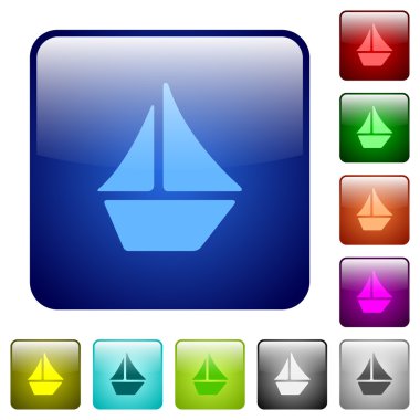 Renk yelkenli kare düğmeleri