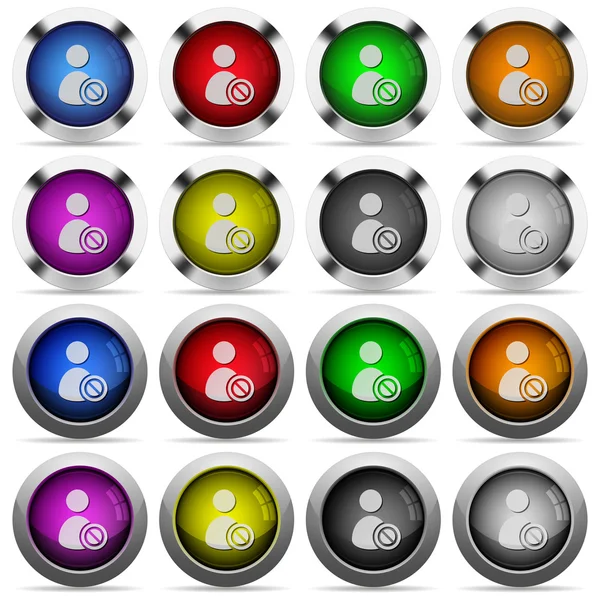 禁止ユーザーの光沢のあるボタンの設定 — ストックベクタ