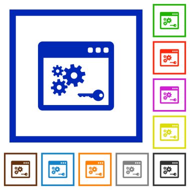API anahtarı düz simgeler çerçeveli