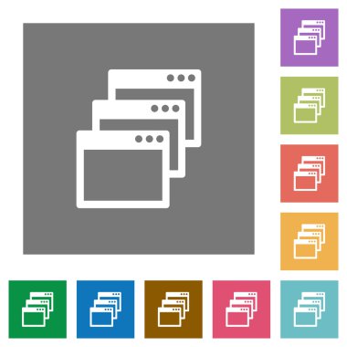 Art arda sıralı pencere görünüm modu kare düz simgeler