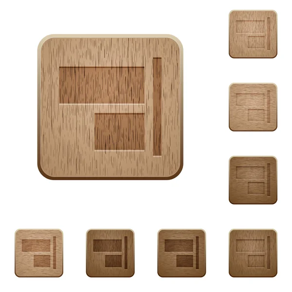 Alinear a la derecha botones de madera — Vector de stock