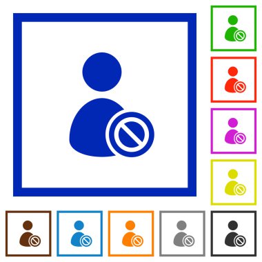 Ban kullanıcı düz simgeler çerçeveli