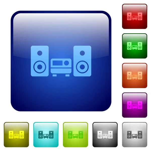 Color hifi square buttons — Stock Vector