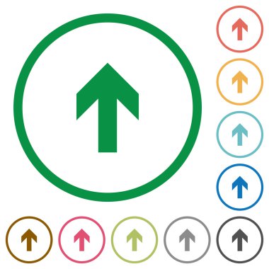 Yukarı ok düz simgeler özetlenen